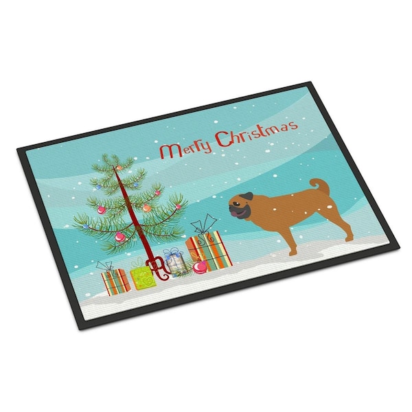 Carolines Treasures Pug Merry Christmas Tree Indoor or Outdoor Mat, 24 x 36 BB2965JMAT - main